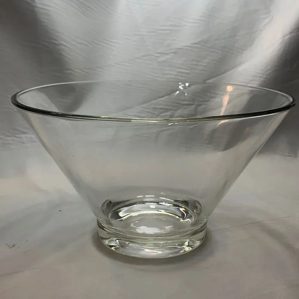 Large Heavy Sturdy Round Clear Glass Serving Dining Storing Entertaining Bowl